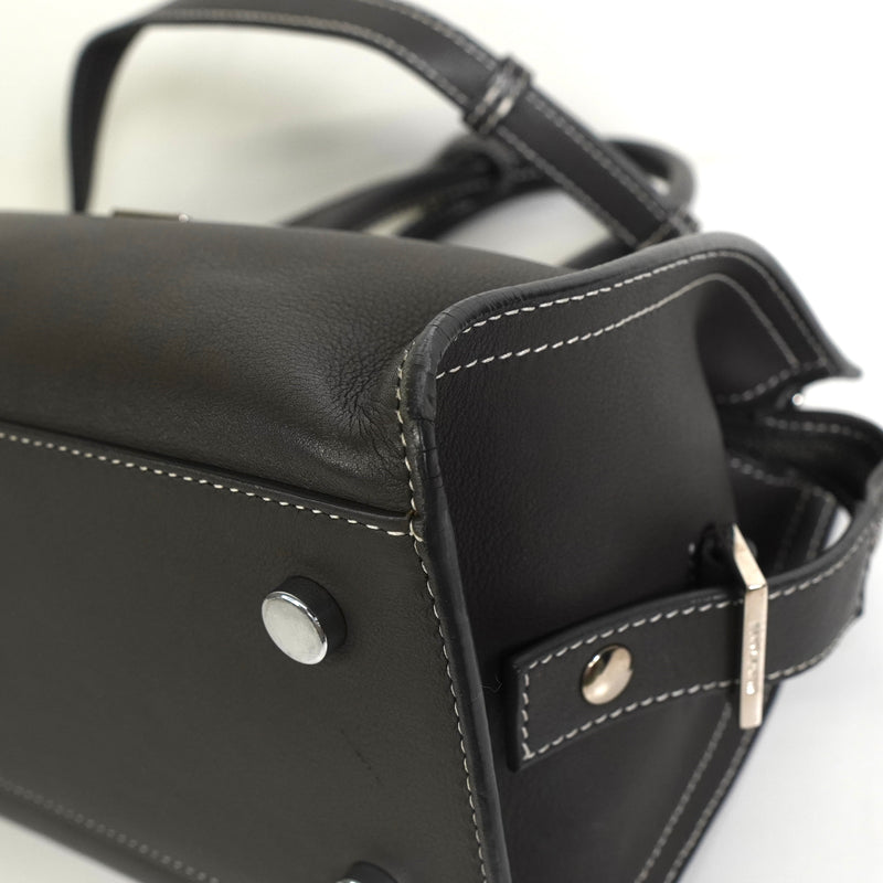 サンローラン ベイビーカバス レザー 2way ハンドバッグ ショルダーバッグ グレー