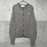 アミパリ アミ パリス ハートロゴ ニット カーディガン グレージュ