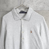 Logo Embroidery Long Sleeve Polo Shirt