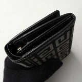 ジバンシィ ヴィンテージ Gロゴ キャンバス / レザー 二つ折り財布 グレー / ブラック 箱付き