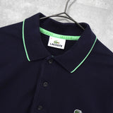 Lacoste 徽标贴片海军蓝短袖 Polo 衫