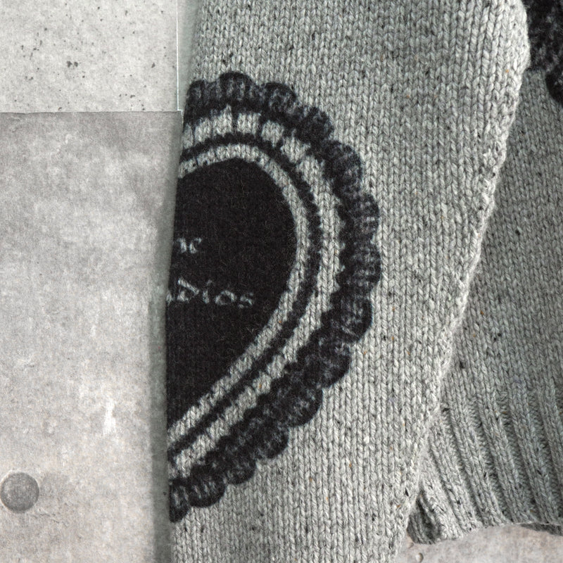 アクネ ストゥディオズ ハートプリント チャンキーニット セーター グレー タグ付き未使用品