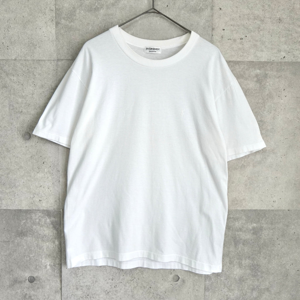 イヴ サンローラン ヴィンテージ YSLロゴ Tシャツ ホワイト