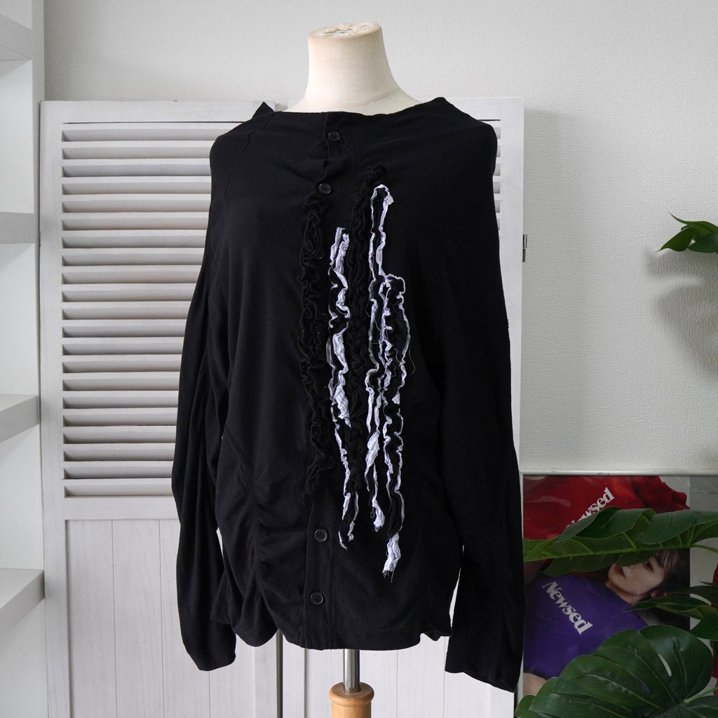 ワイズ ヨウジヤマモト アーカイブ フリル カーディガン レディース ブラック