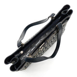 クリスチャン ディオール トロッター キャンバス / レザー トートバッグ ネイビー