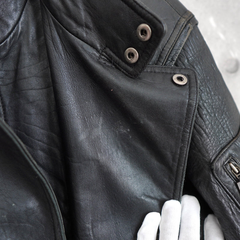 Vintage Fake Layered Leather Jacket