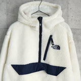 ザ ノースフェイス RIMO Fleece Anorak Hood Jacket ロゴ ハーフジップ ボア フリースジャケット ホワイト