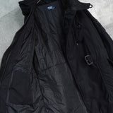 ポロ バイ ラルフローレン レザー切り替え フーデッド 中綿ジャケット コート ブラック