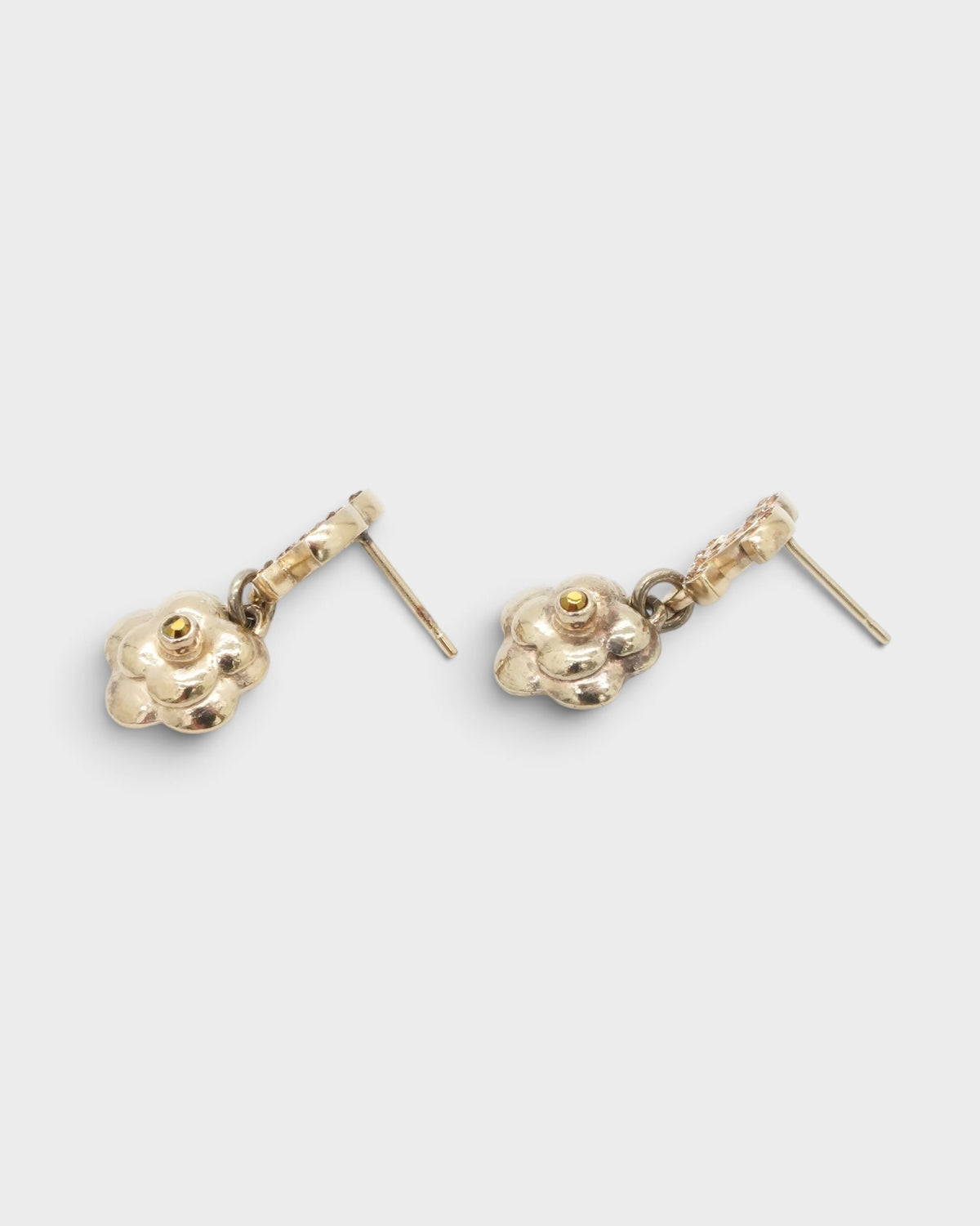 シャネル ココマーク カメリア ピアス GP ゴールド