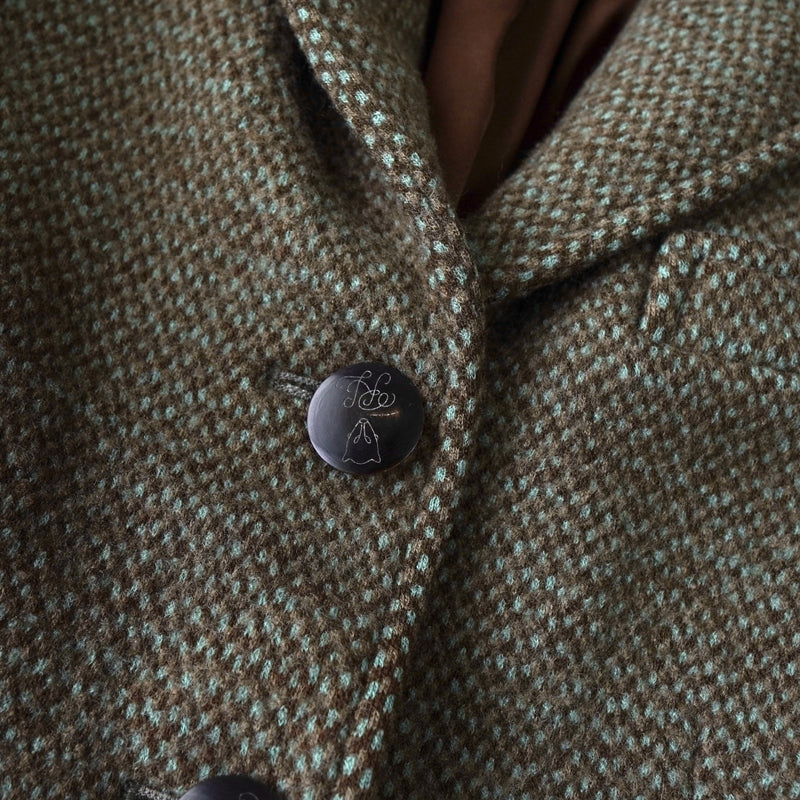 ポロ ラルフローレン シングル ツイード テーラードジャケット ブラウン レディース