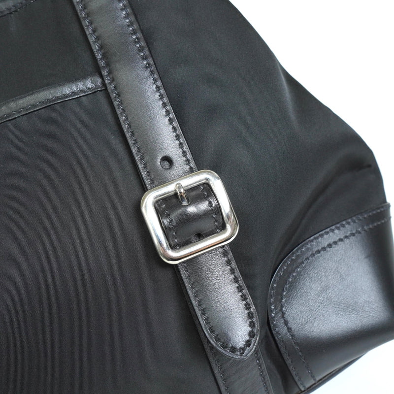 プラダ トライアングルロゴ テスート ポコノ ナイロン レザー トートバッグ ブラック