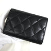 シャネル ココマーク マトラッセ キャビアスキン 三つ折り財布 ブラック A番台8桁