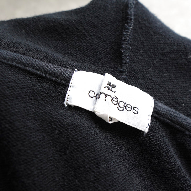 クレージュ ロゴ 刺繍 ジップ パーカー ブラック レディース