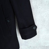 イヴ サンローラン ヴィンテージ YSLロゴ ウール Pコート ブラック