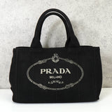 プラダ カナパ キャンバス 2way ハンドバッグ ショルダーバッグ ブラック