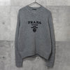プラダ ロゴ カシミヤ ウール ニット グレー レディース
