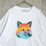 メゾン キツネ フォックスヘッド プリント Tシャツ ホワイト