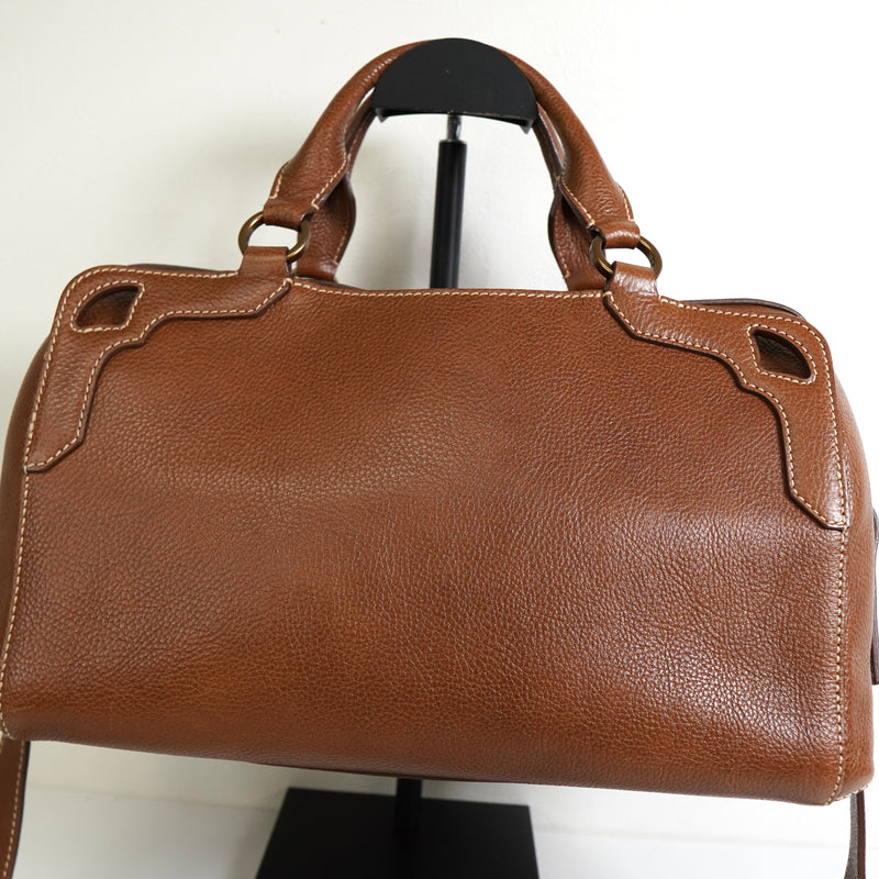 カルティエ マルチェロ レザー 2way ハンドバッグ ショルダーバッグ ブラウン