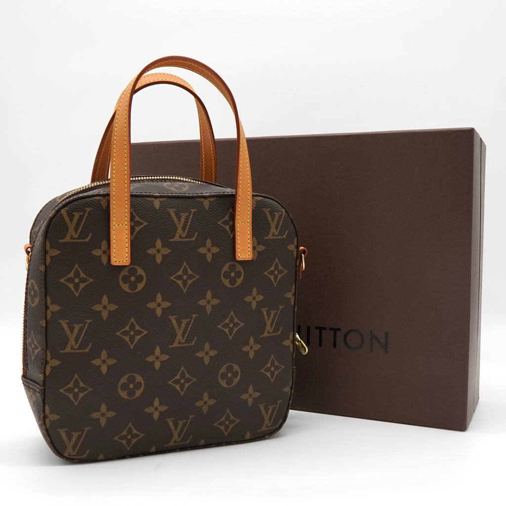 ルイヴィトン M47500 スポンティーニ モノグラム ハンドバッグ ブラウン レディース 箱付き