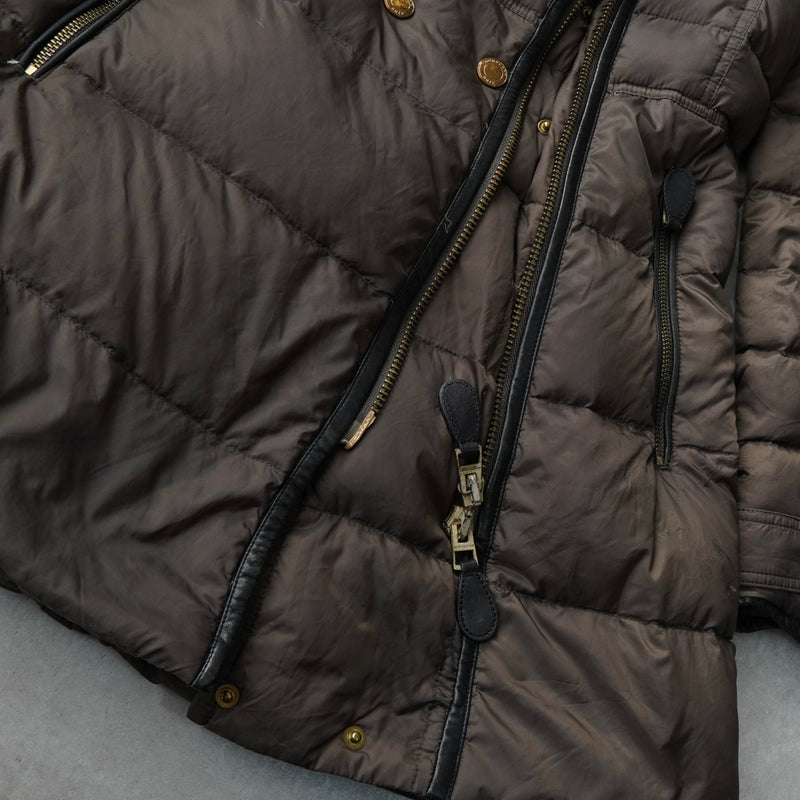 バーバリー 金ボタン ダウンジャケット ダウンコート ブラウン