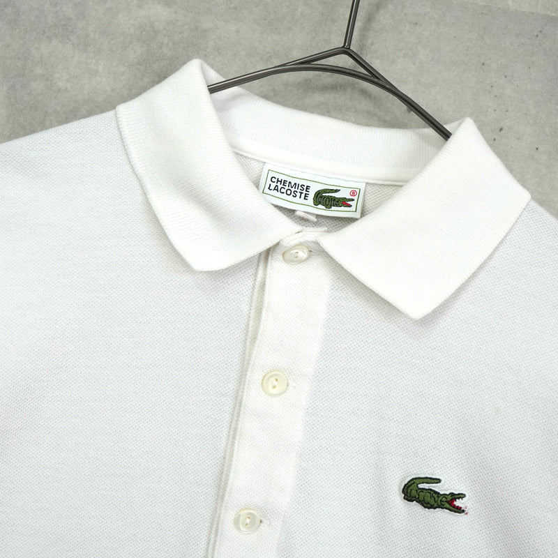 Lacoste 象牙色徽标贴片短袖 Polo 衫