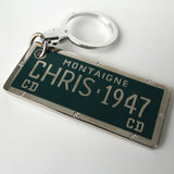 クリスチャン ディオール プレート チャーム キーリング キーホルダー シルバー / ブルー