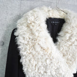 セオリー ウール カシミア ラム ファー コート レディース ブラック