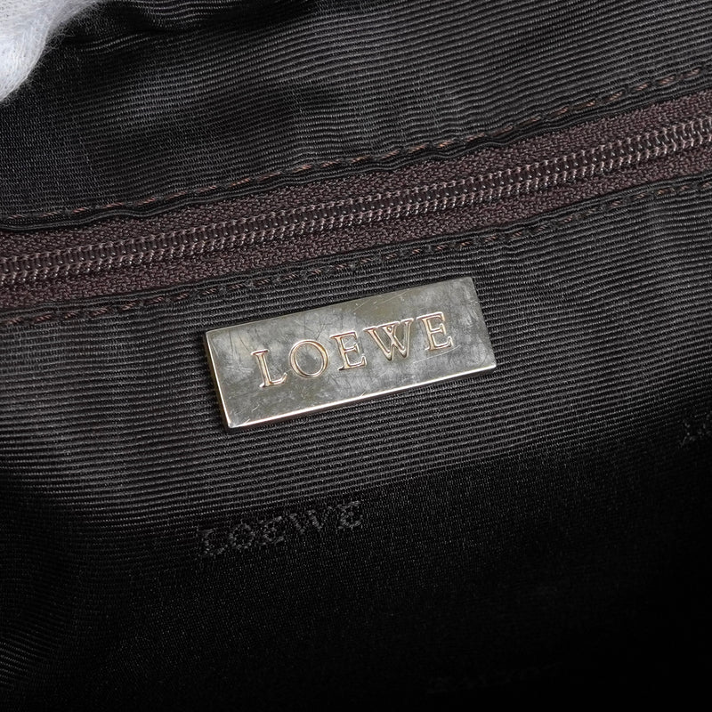 ロエベ アマソナ28 スエード / レザー ハンドバッグ ベージュ / ブラウン