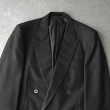 バーバリー ヴィンテージ ホースロゴ ボタン モヘア混紡 ダブル テーラドジャケット グレー