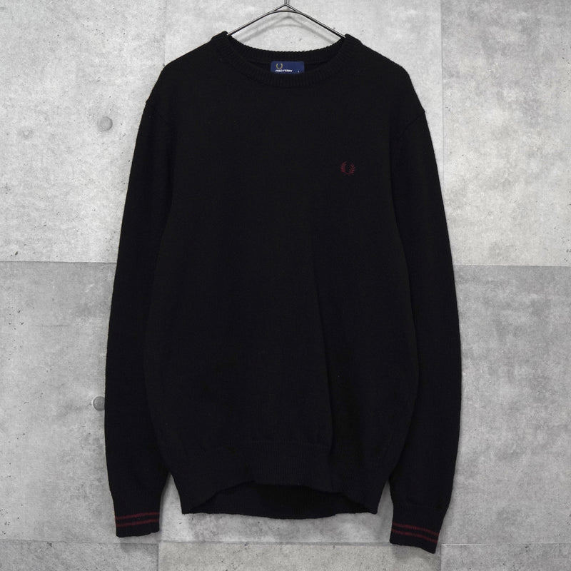 フレッドペリー ロゴ ニット ブラック