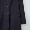 プラダ ウール ステンカラーコート ネイビー レディース