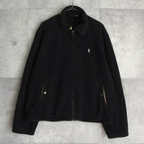 ポロ ラルフローレン スモールポニーロゴ フリース ジャケット ブルゾン ブラック メンズ