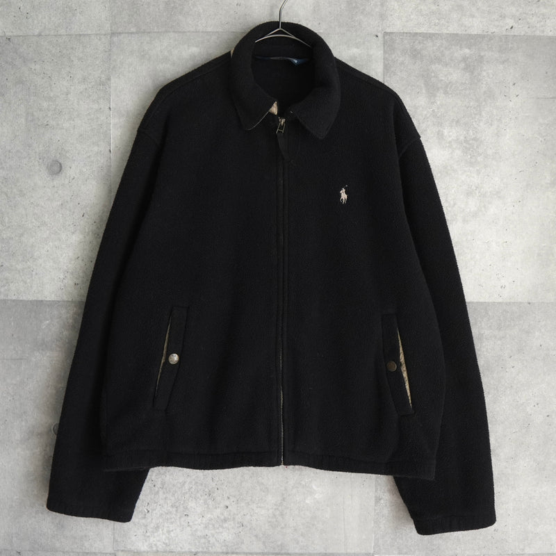 ポロ ラルフローレン スモールポニーロゴ フリース ジャケット ブルゾン ブラック メンズ