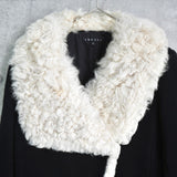 セオリー ウール カシミア ラム ファー コート レディース ブラック