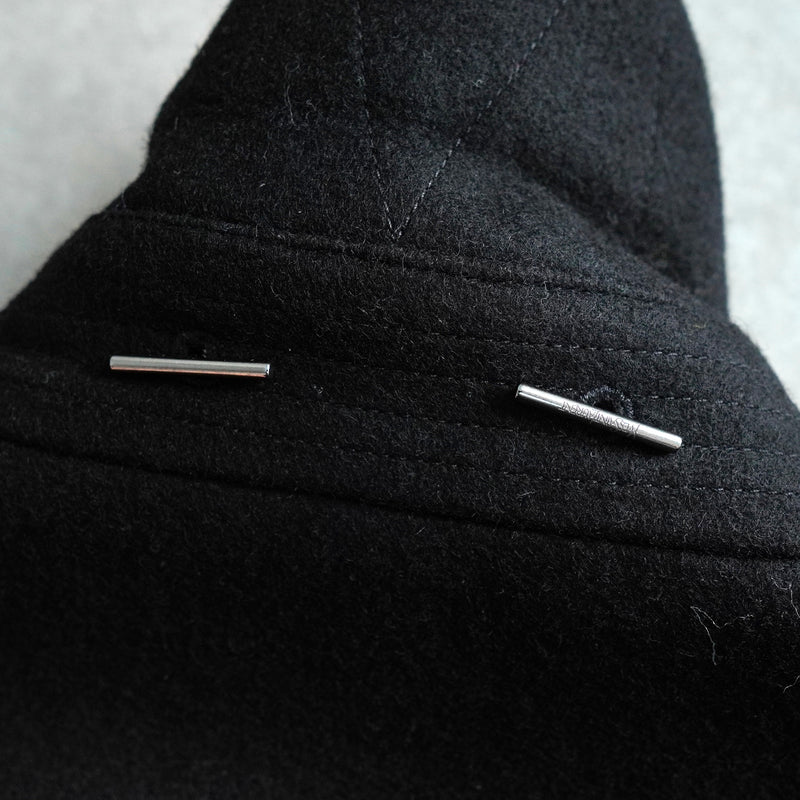 イヴ サンローラン ヴィンテージ YSLロゴ ウール Pコート ブラック