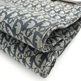 クリスチャン ディオール トロッター キャンバス / レザー トートバッグ ネイビー