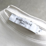 メゾン キツネ ロゴ 刺繍 Tシャツ ホワイト