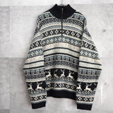 Nordic Pattern Half-zip Sweater