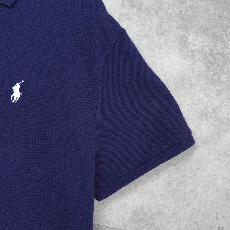 深海军蓝 Ralph Lauren 徽标刺绣短袖 Polo 衫