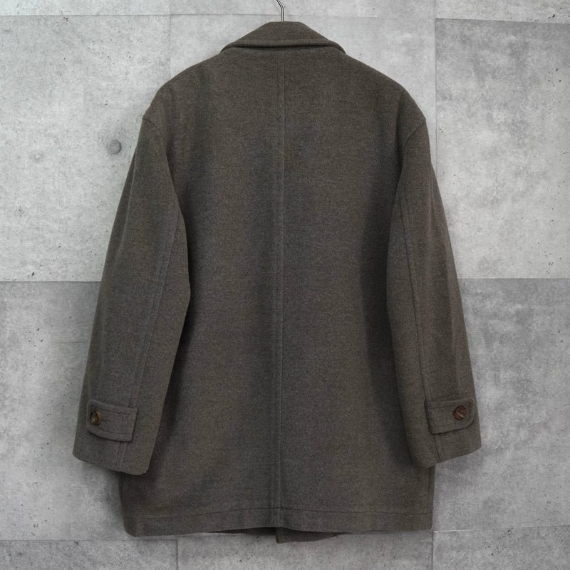 イヴ サンローラン ヴィンテージ YSLロゴ ウールコート チェスターコート ブラウン