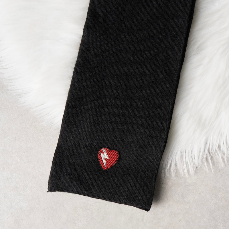 サンローラン ハート ウール マフラー ブラック