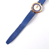 グッチ シェリーライン GP / QZ 白文字盤 腕時計 ウォッチ レザー ブルー 腕時計 ウォッチ 電池交換済