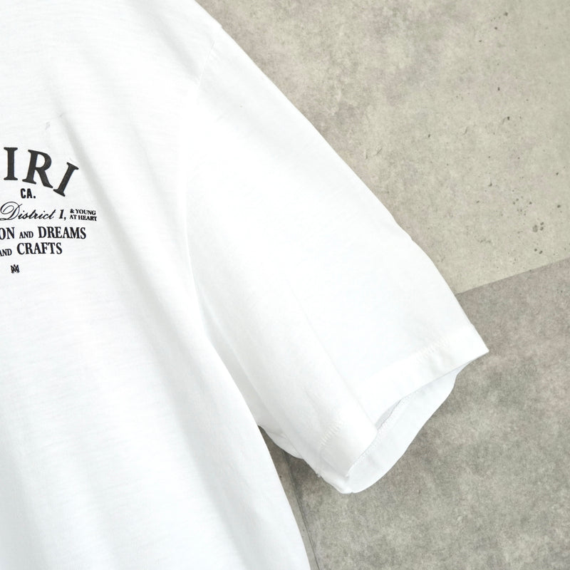 アミリ Arts District Tee ロゴ 両面プリント Tシャツ ホワイト タグ付き未使用品