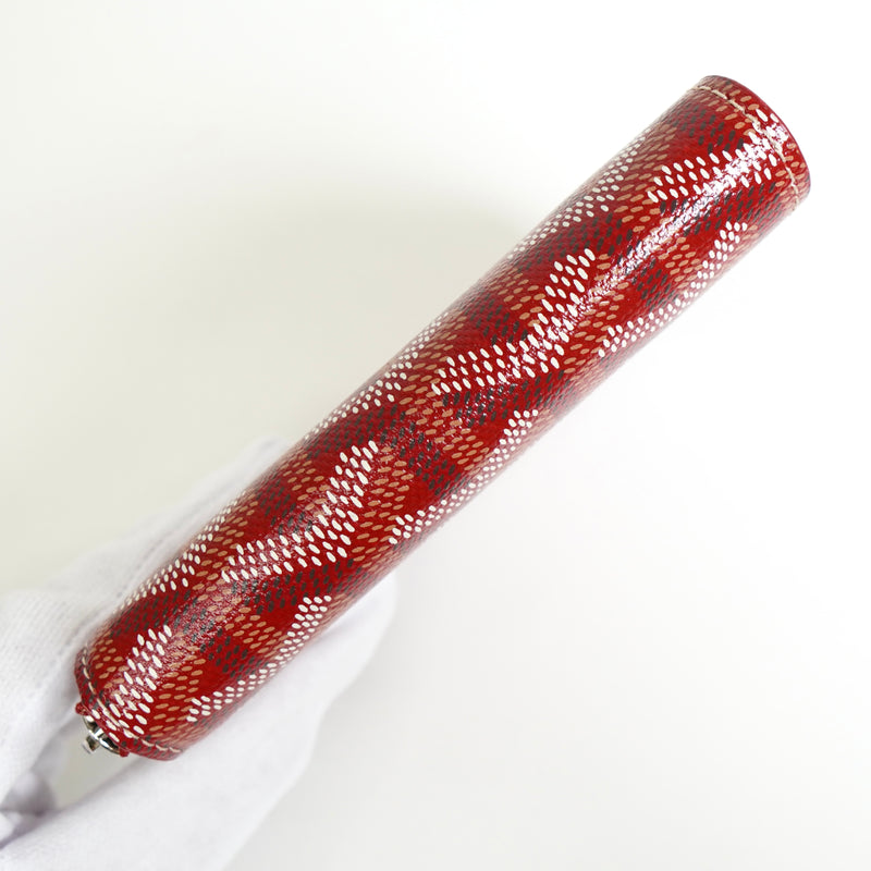 ゴヤール マティニョンPM ヘリンボーン PVC / レザー ファスナー 財布 コンパクトウォレット レッド