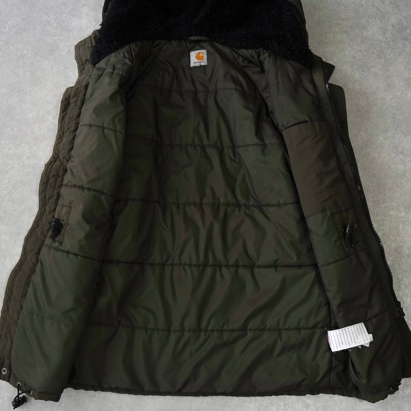 カーハート アンカレッジ パーカー ロゴ 中綿ジャケット マウンテンパーカー カーキ