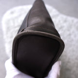 Vintage Black × Dark Brown Leather Tote Bag
