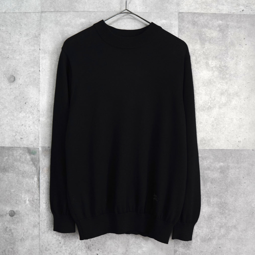 バーバリー ヴィンテージ ホースロゴ モックネック ニット ブラック