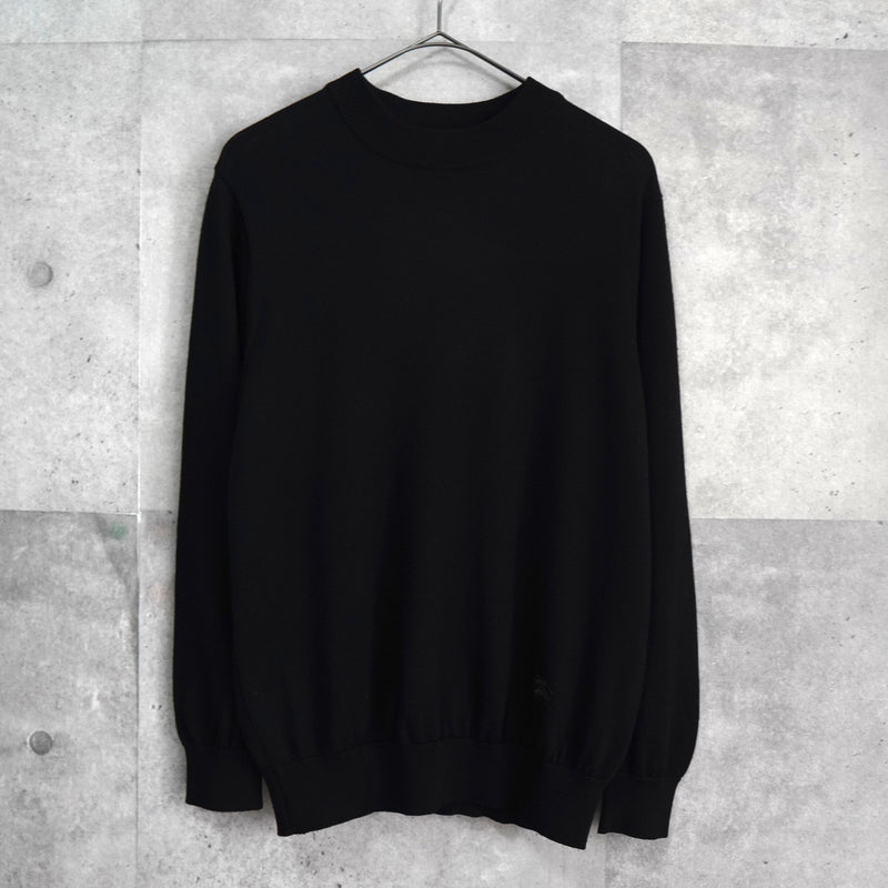 バーバリー ヴィンテージ ホースロゴ モックネック ニット ブラック