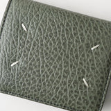 メゾン マルジェラ 四つタグ レザー 二つ折り財布 コンパクトウォレット カーキ 箱付き