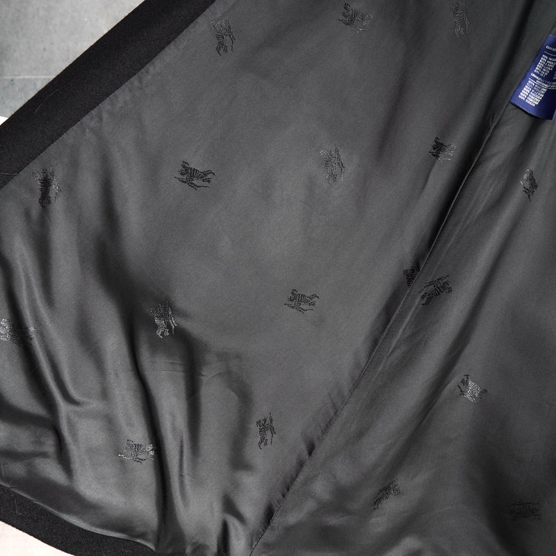 バーバリー アルパカ混紡 ガウンコート ブラック レディース